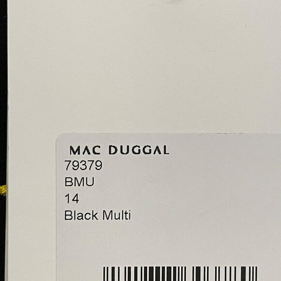 Mac Duggal $498 Embroidered Maxi Dress Puff Sleeve Gown Sz 14 NWT - Picture 8 of 9